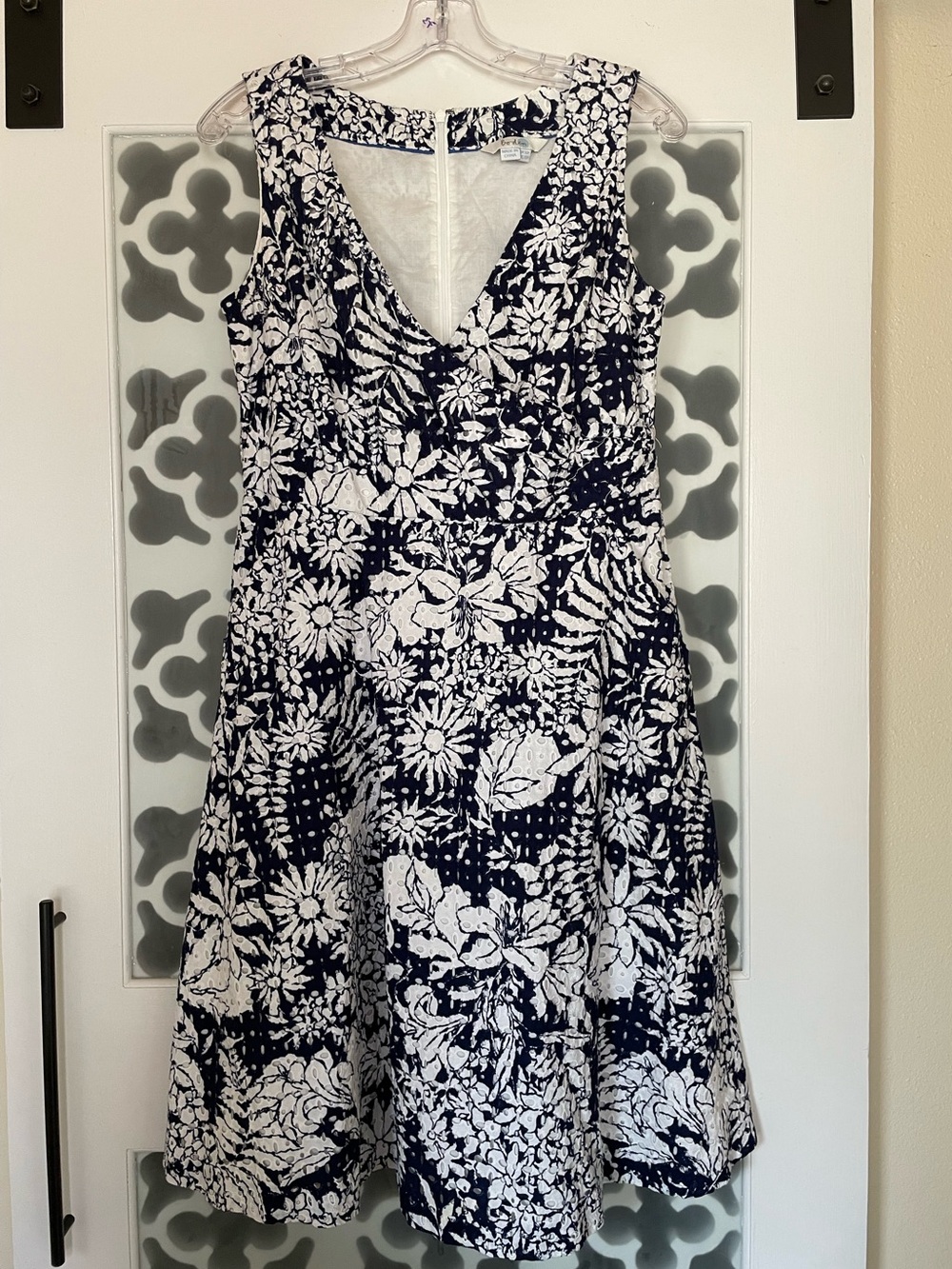Boden Vanda Broderie Eyelet Dress Navy White 10P
